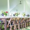 Gorgeous Farm Tables for a family style wedding on a private property.  Photo by Kelly Schatz Photography.  Event Coordination by Events by Jackie M.